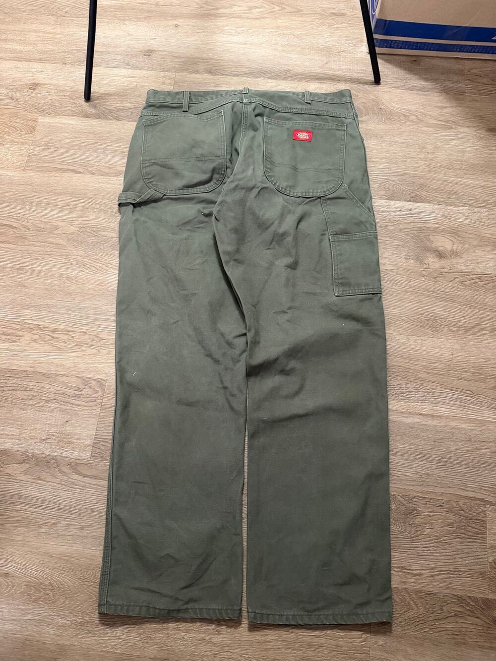 Vintage Y2K Dickies Carpenter Pants 36x32 Green Workwear Baggy Utility 2000s